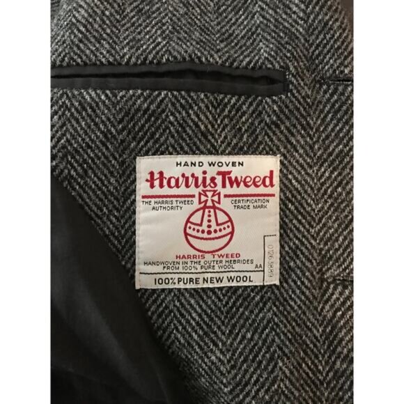 Rag & Bone Harris Tweed Men's St. Regis Gray Overcoat with Pockets - Size 42 - Picture 13 of 15